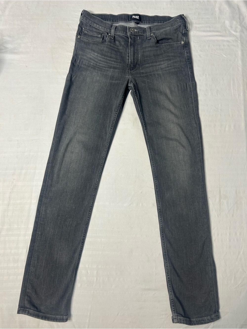 PAIGE Lennox Slim Straight Gray Jeans Men’s 31 Premium Denim